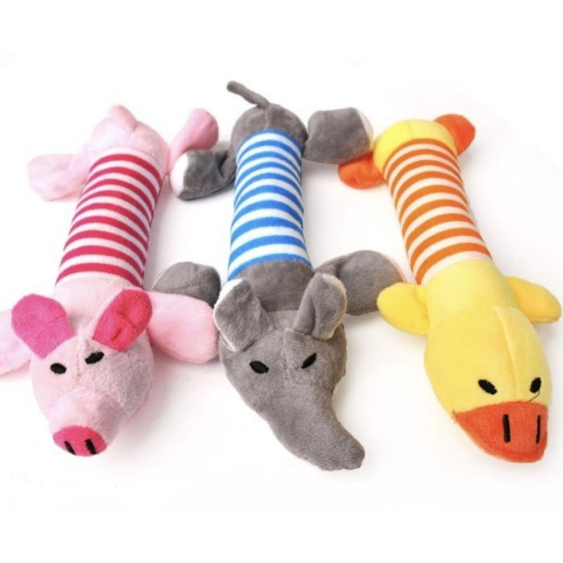 Boneka gigit anjing model bebek duck babi pig gajah elephant suara mencicit