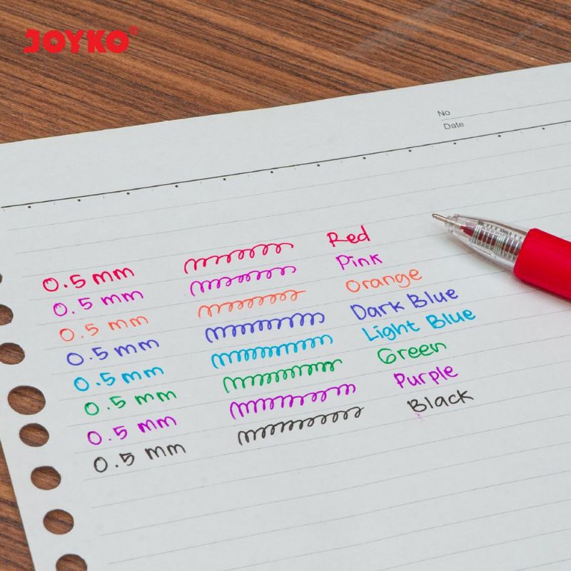 Color Gel Pen Pena Jel Warna Joyko GPC-278 8 Warna 0.5 mm-1