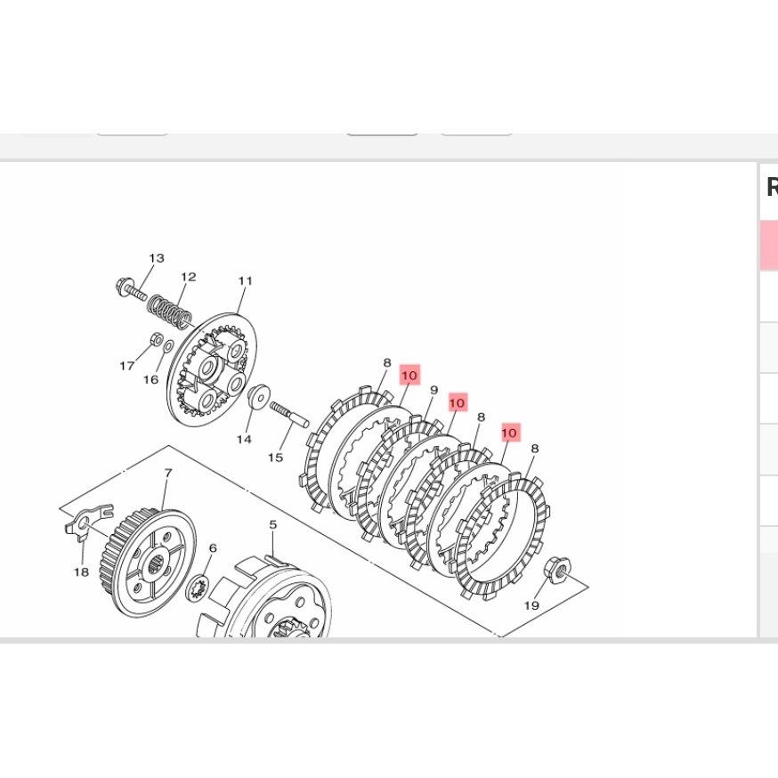 BESI PLAT KOPLING R15 V2 XABRE MX KING VIXION NVA ADVANCE ORIGINAL YGP 2PV-E6324-00