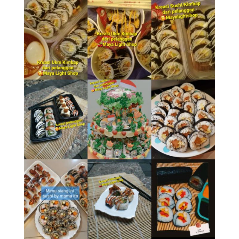 Nori sushi 50 lembar manjun tokinori sakao sushi nori halal murah kimbap bento onigiri seaweed rumput laut kering gimbap kimbap halal termurah