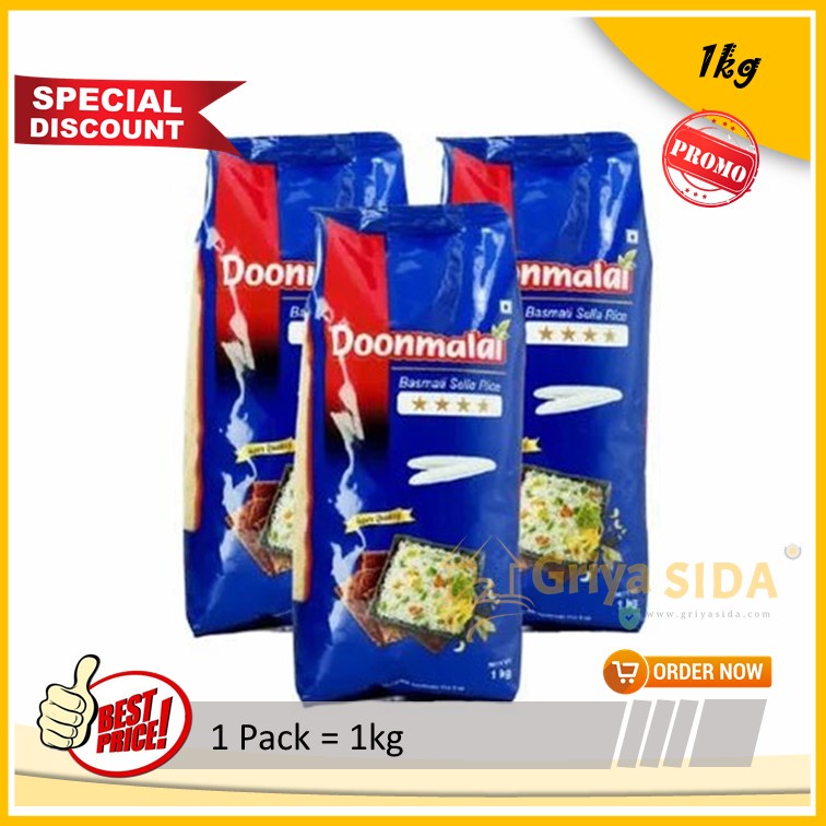 Beras basmati doonmalai 1kg Asli donmalai basmati sella rice premium harga grosir