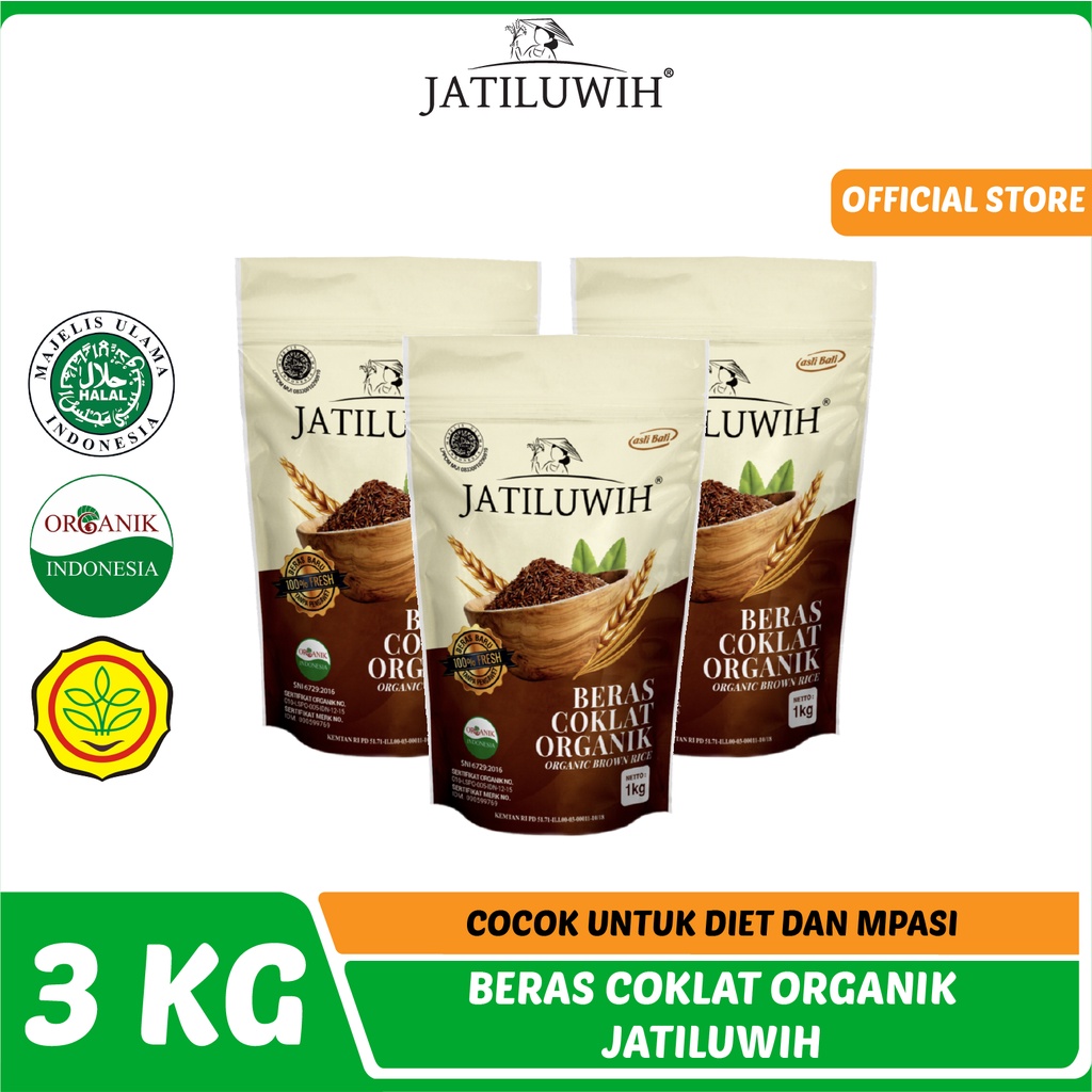 

Jatiluwih Beras Coklat Organik Bundling 3kg - Baik Untuk Mengontrol Berat Badan