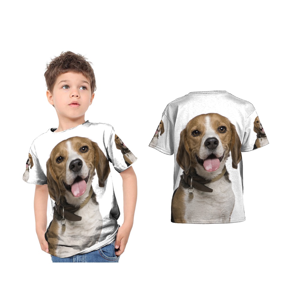 Kaos Baju anak Gambar Anjing Beagle / Kaos Baju Anak Motif Gambar Anjing Golden retriever / Kaos Baj