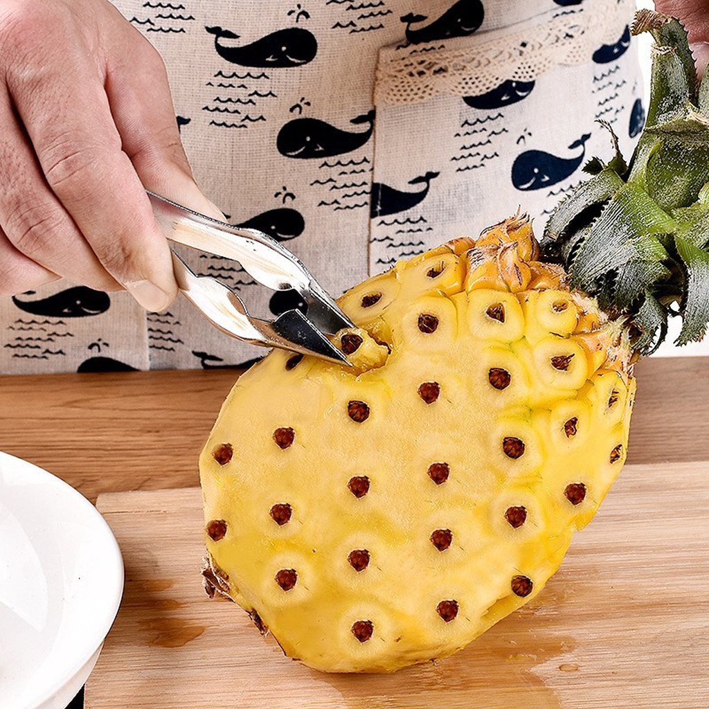 ❤GTB❤ Capitan Penjepit Pengupas Mata Nanas Dapur Stainless Steel Pineapple Seed Remover Cutting NNS R658