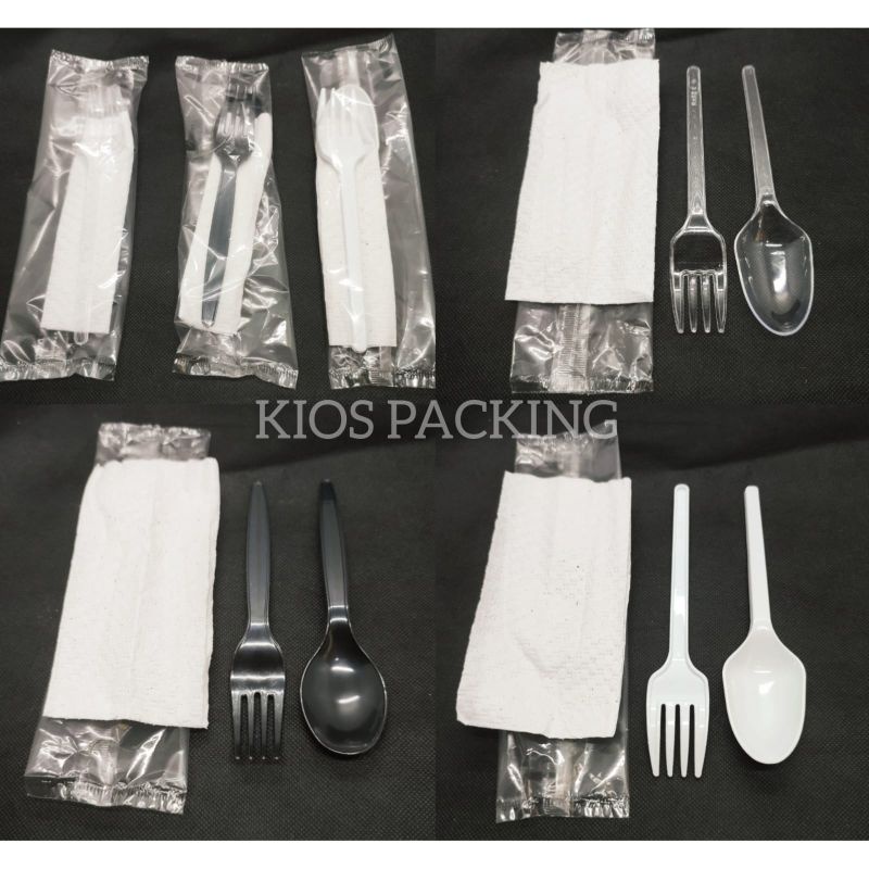 Set Sendok Plastik | Garpu Plastik | Tisu | Paket Sendok Garpu Tissue