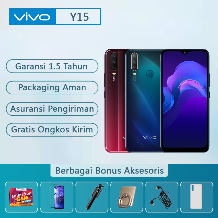 VIVO Y15 4GB 64GB Garansi resmi BNIB 5000mAh 6.35 inch