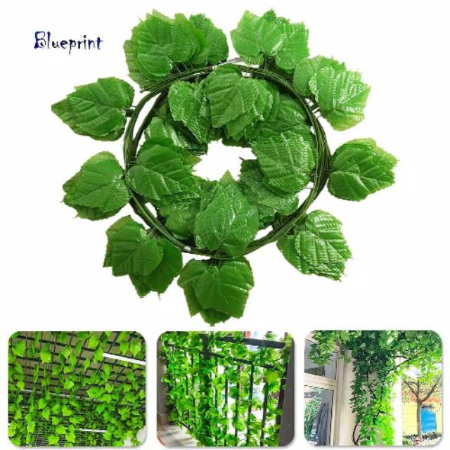 Daun rambat anggur artificial plastik panjang 2 meter Daun rambat anggur artificial plastik panjang 2 meter