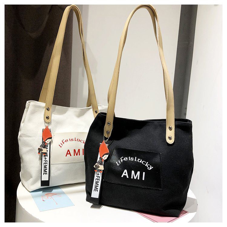 tas cangklong besar hitam lucky bag import cewek ngeles tali panjang