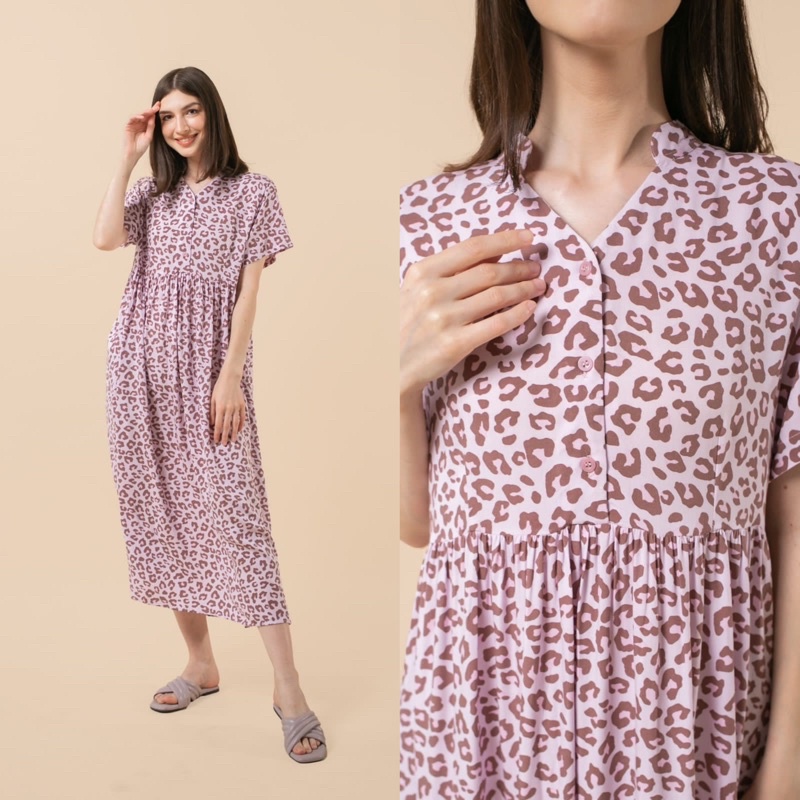 [BISA COD] DASTER KHALIFS BY KHALIFS.SLEEPWEAR | KHALIFS.ID-Zara Leo Choco Pink