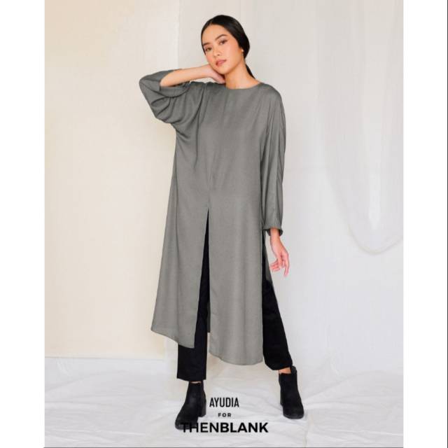 THENBLANK Ayudia slit dress - Grey