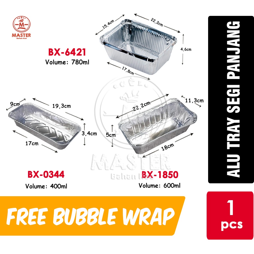 Jual Aluminium Foil Tray BX 1850 / BX 0344 / BX 6421 / Alu Tray Persegi ...