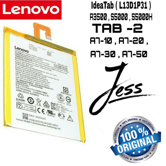 Baterai Battery Original LENOVO IdeaTab S5000 S5000H A3500 / L13D1P31