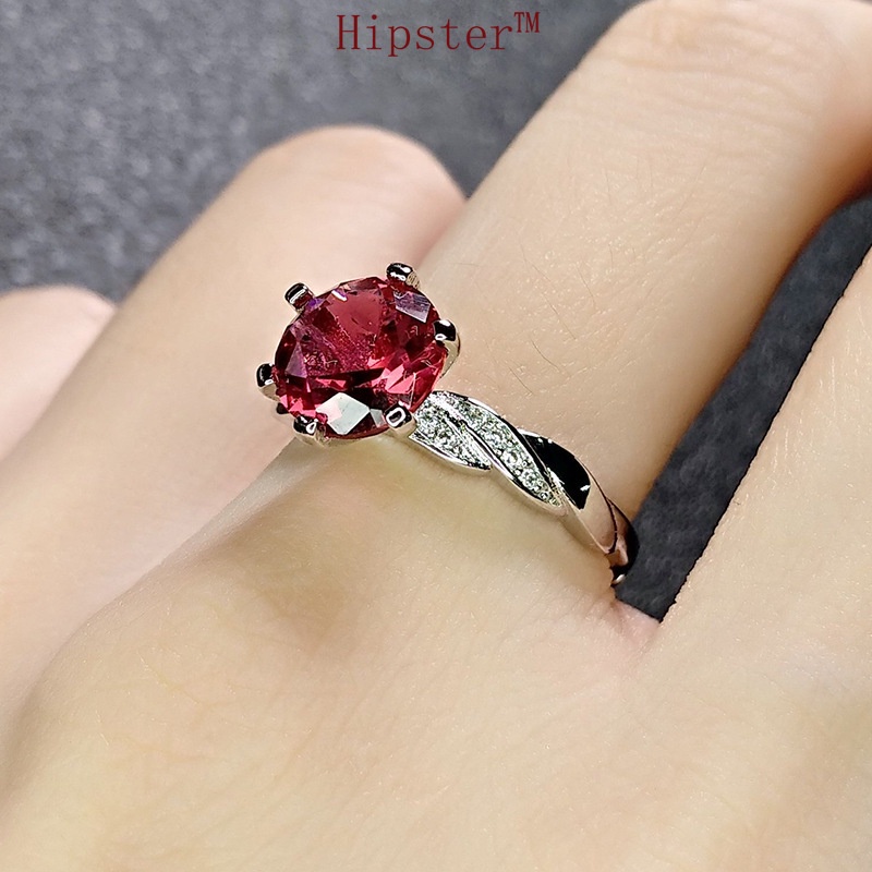 New Hot Sale Fashion Classic Inlaid Big Red Crystal Ring