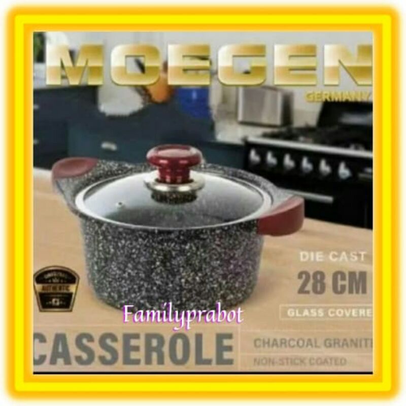 Panci Moegen Model Casserole 20cm 24cm 28cm Bahan Granit Original