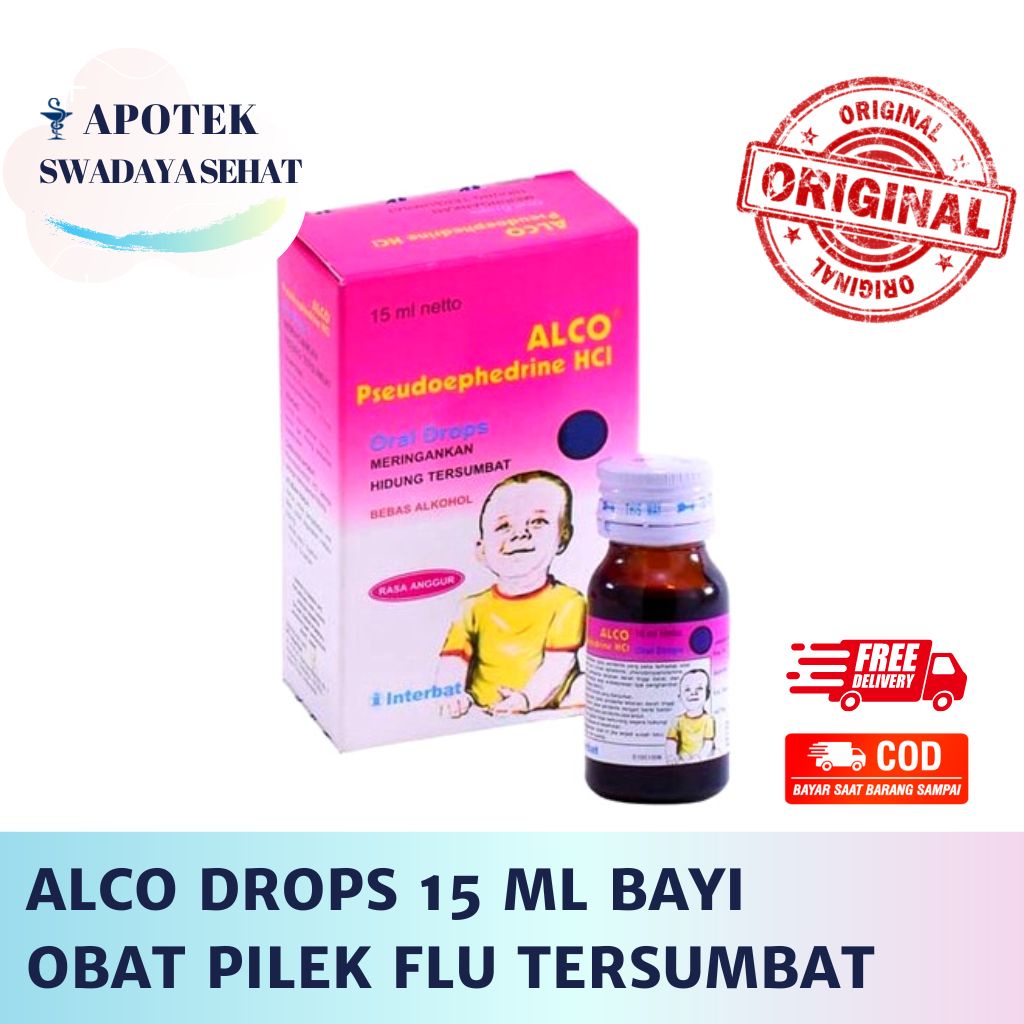 ALCO DROPS 15 ML BAYI - Obat Pilek Flu Bayi Anak Hidung Tersumbat