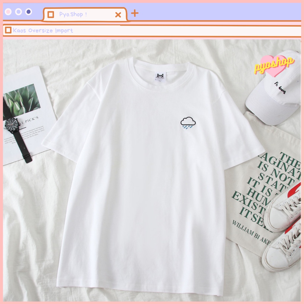 Oversize Tee Tshirt Kaos Import Longgar Motif CUACA BARU