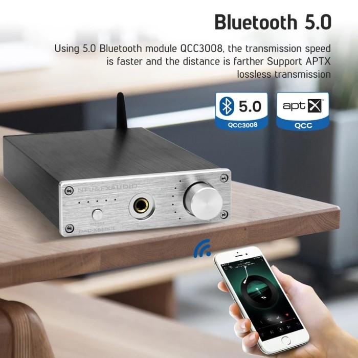 FX-AUDIO DAC-X6 Mk II USB Coaxial TOSlink DAC 24bit 192kHz BT5.0 SILVR