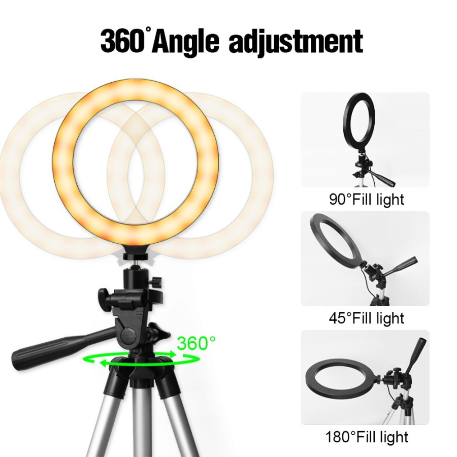 Trend-Ringlight 16 cm Plus Tripod FREE Holder Handphone