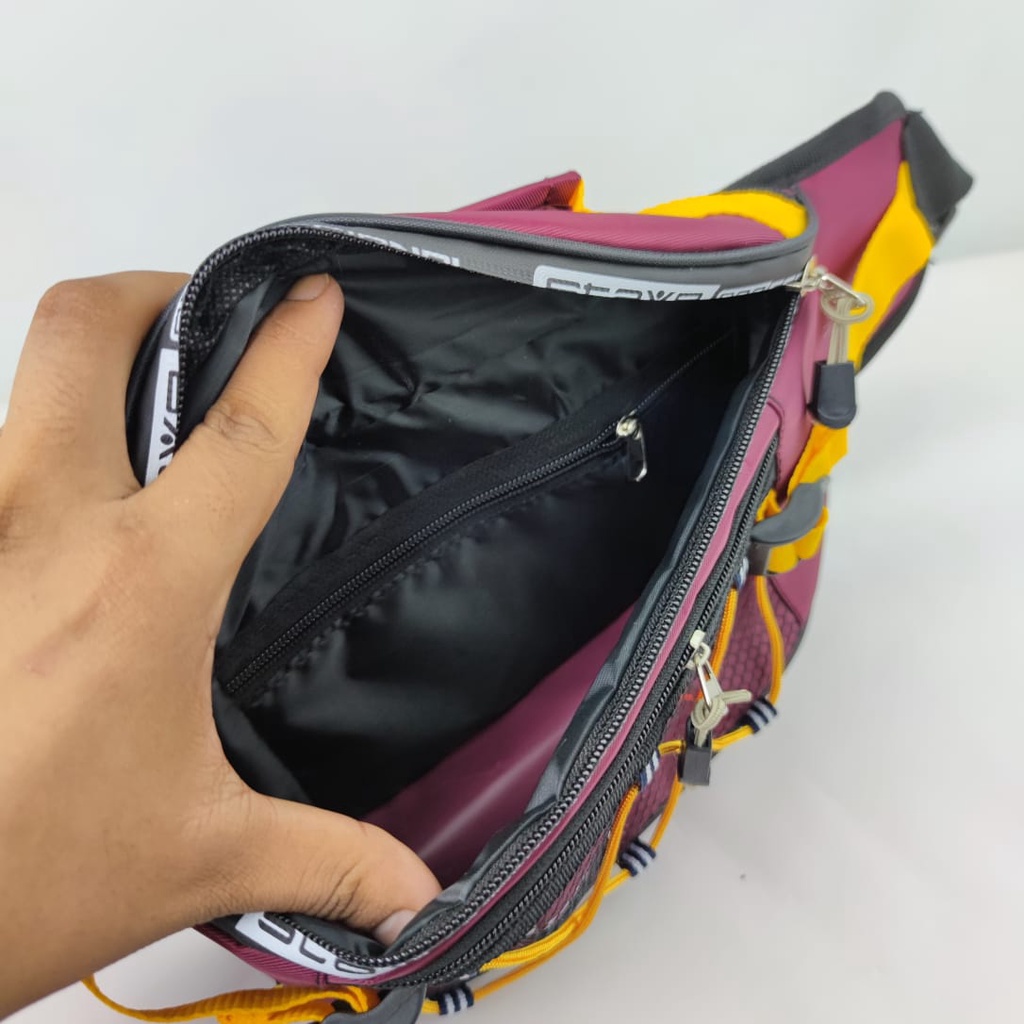 Waistbag Waterproof Termurah Bahan Nilon Parasut Anti Air Tas Pinggang dan Tas Selempang Bahu