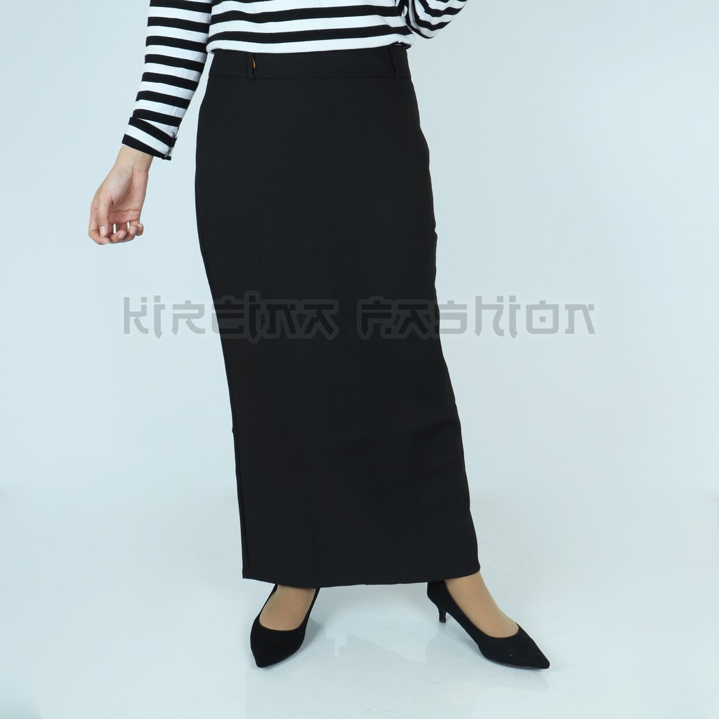 Rok Rempel Wanita Rok Span Wanita Resleting Bahan Gabardin | Kireina Fashion