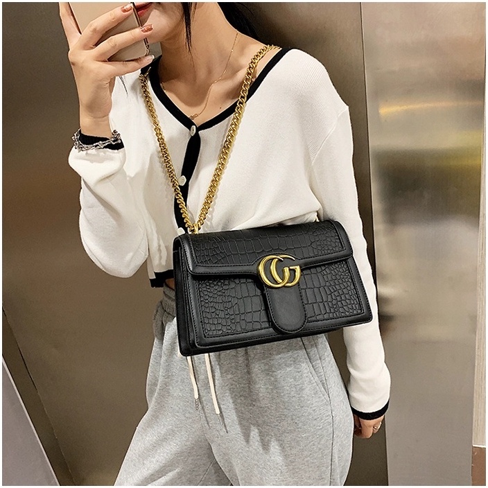 TAS SELEMPANG CROCO FASHION IMPORT PREMIUM TAS 3087 BAHAN TEBAL -  TAS WANITA - TAS BRANDED WANITA -