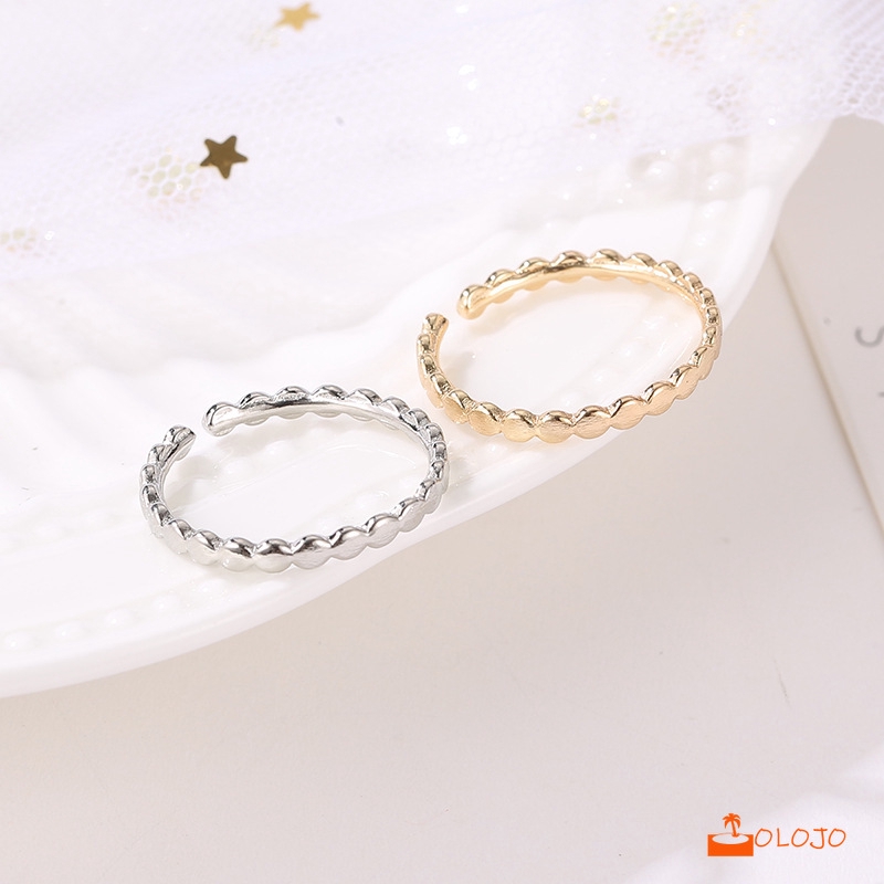 OLOJO Pembukaan Cincin  Charms Gelombang  Versi korea Adjustable Jewelry