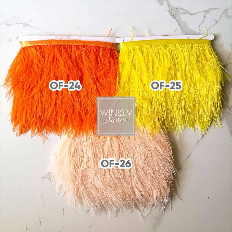 Bulu Ostrich Pendek 8cm - 10cm Ostrich Feather 10 cm Renda Ostrich