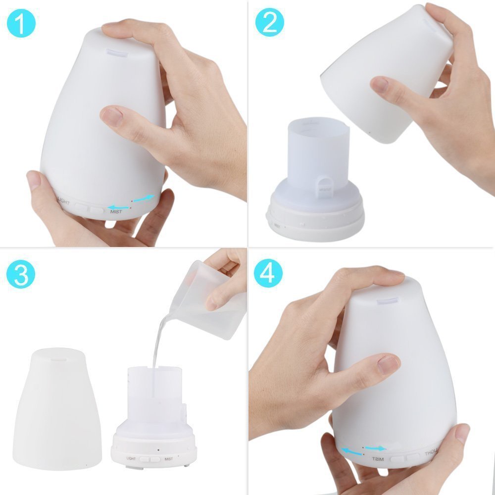 AKN88 - Humidifier Diffuser Shape Design LED 7 Warna - 120 ml