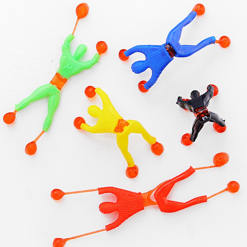 5 Pcs Mainan Boneka Spiderman Memanjat Dinding Warna-Warni Untuk Pesta