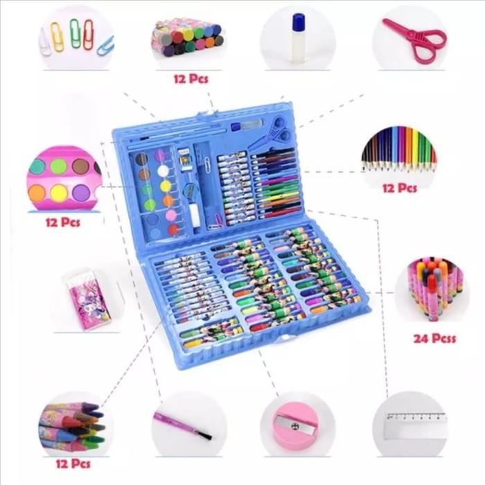 

STATIONARY SET PENSIL CRAYON CAT AIR GAMBAR SEKOLAH ANAK ISI 86PCS - BIRU