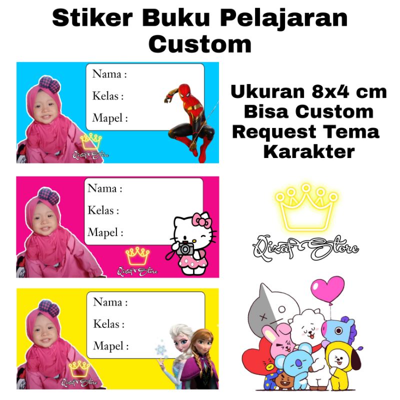 

STIKER BUKU PELAJARAN CUSTOM 8x4cm [1 Pack isi 15 Pcs]