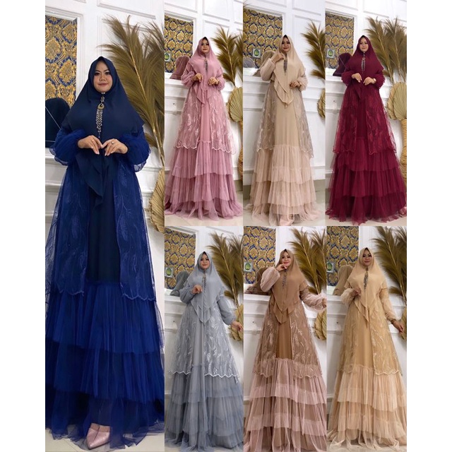gamis nirmala set brokat syari