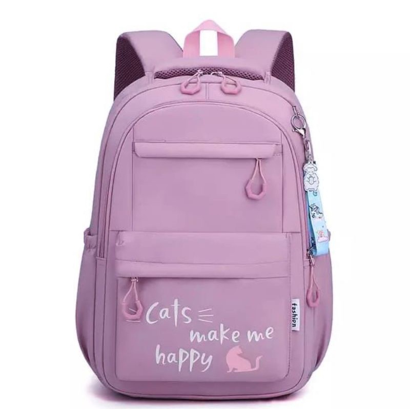 OROCHIMARU SHOP {{BISA COD}}TAS RANSEL ANAK SEKOLAH SD SMP SMA PEREMPUAN CATS MAKE ME HAPPY