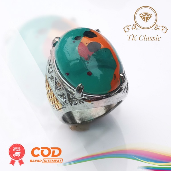 Natural Batu Akik Permata Bacan Doko Cincau Pancawarna