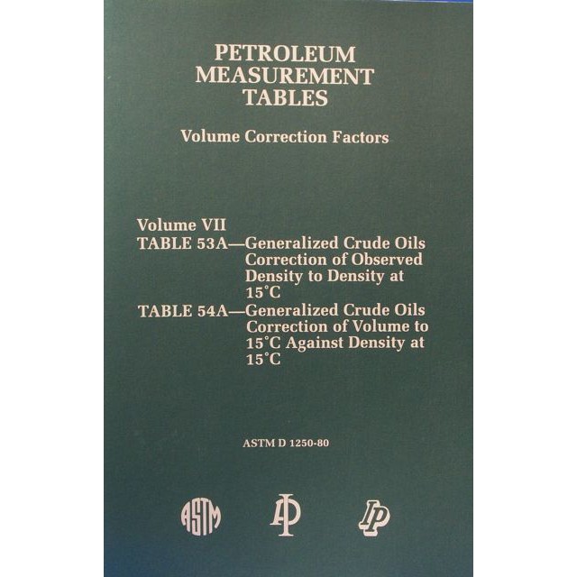 Buku ASTM Petroleum Measurement Tables Volume VII - Table 53A 54A