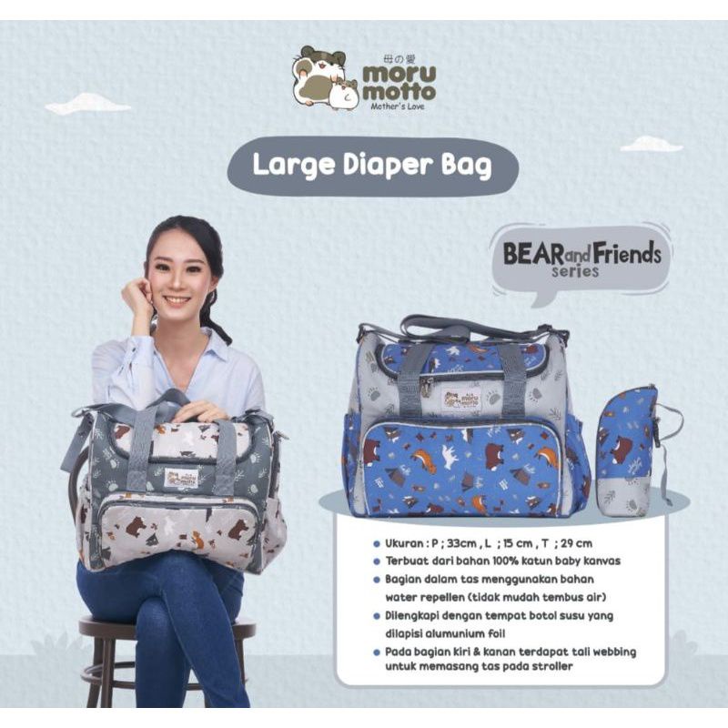 [tas bayi] MORU MOTTO, tas jumbo bayi, perlengkapan bayi, tas besar bayi, tas travel bayi, tas bayi 