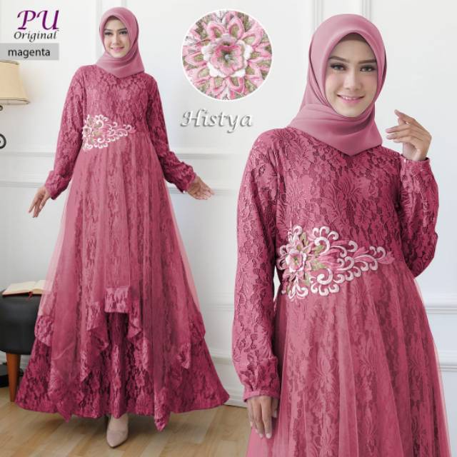 Gamis Lebaran Histya Syari Gamis Brukat Mewah Gamis Bridesmaid