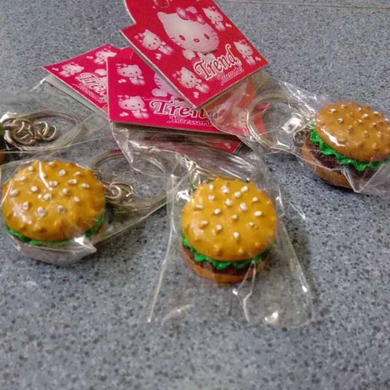 kay20 - Gantungan kunci unik / souvenir makanan burger murah cod-2