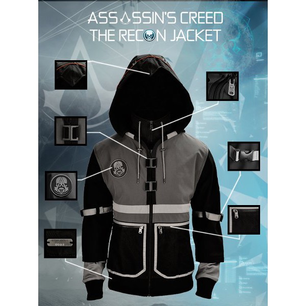 UNIX  jaket assassin's creed ghost recon black phantom,assasin creed game  100% Keren