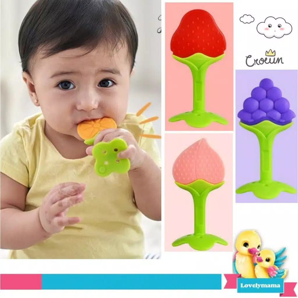 Teether Buah 0m-12m (newborn) Gigitan Bayi Standing BPA Free