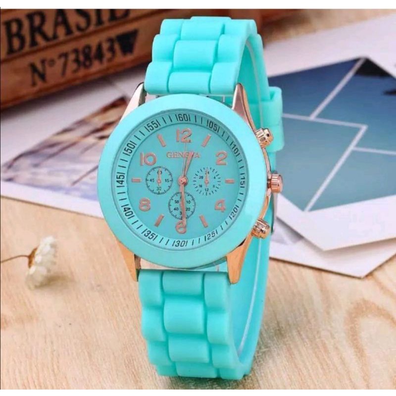 Jam Tangan GENEVA Wanita Pria COUPLE Analog Fashion-Tosca