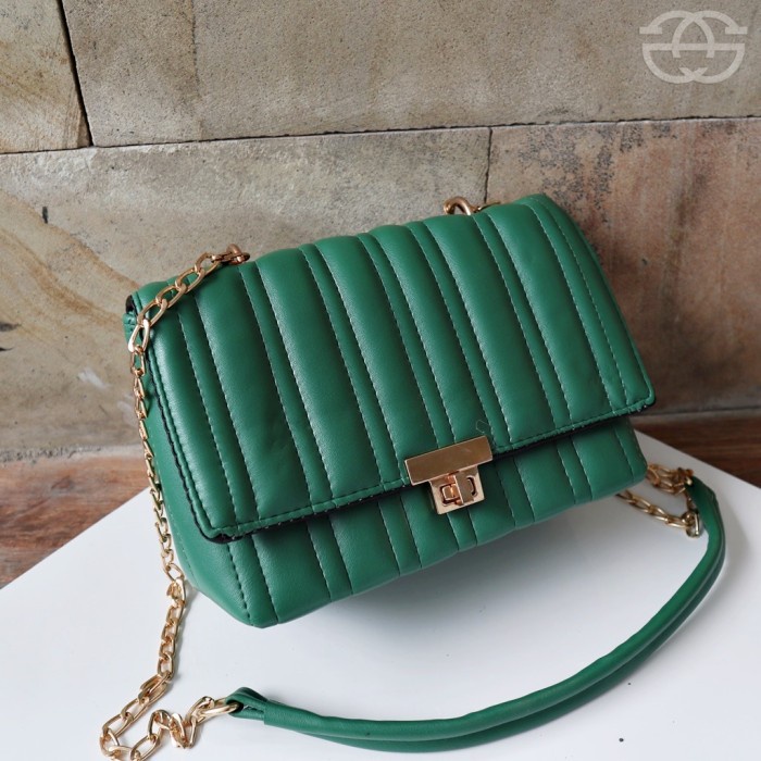 Tas Selempang Totebag Slempang Sling Tote Shoulder Hand Bag Wanita 6 - Hijau Botol Stok Terbatas
