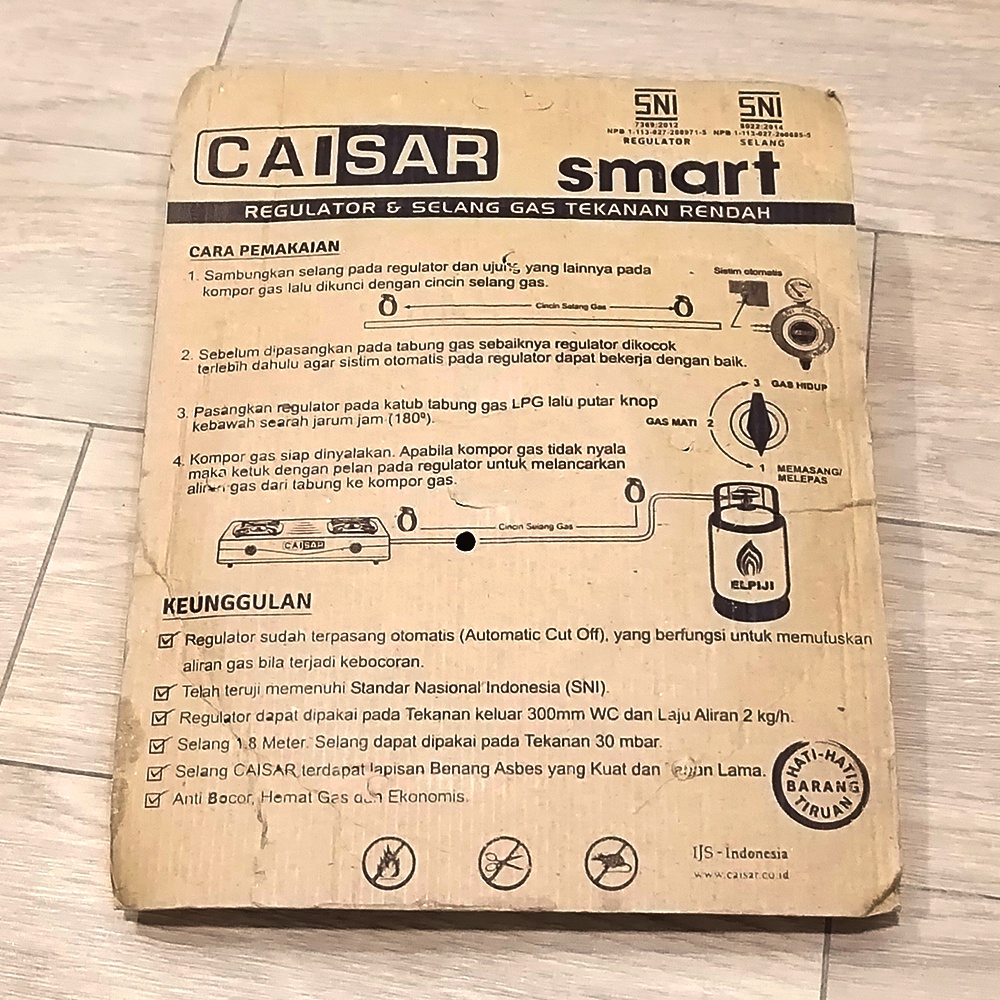 REGULATOR GAS SELANG CAISAR / REGULATOR GAS CAISAR 1,8 METER