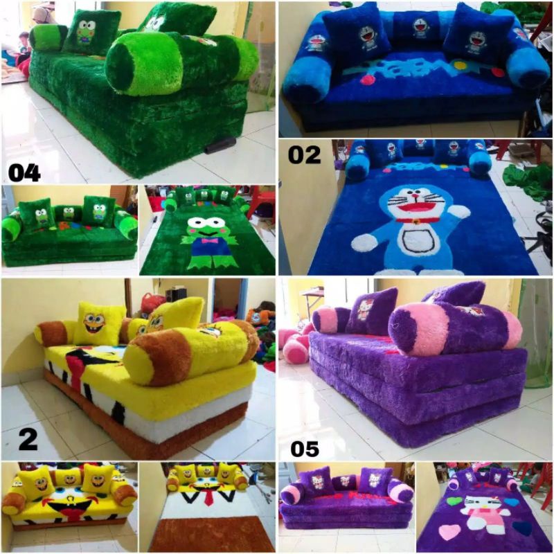 KASUR LIPAT BUSA INOAC/SOFABED KARAKTER BULU RASFUR HALUS TEBAL 10CM