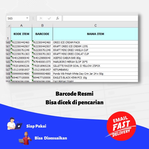 3000++ Data Produk Program Toko / Program Kasir, Barcode Produk Resmi Indonesia