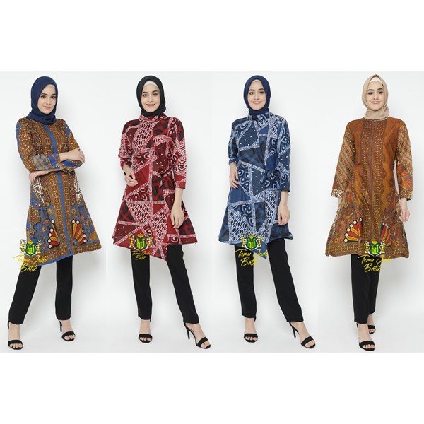 Ragam Model Kece Blouse Wanita Hijab Batik yang Ciamik