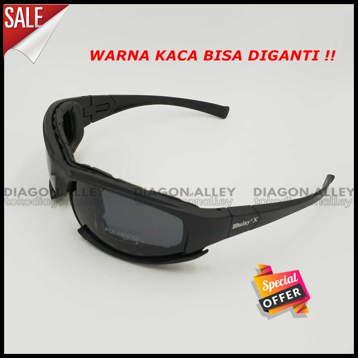 Kacamata Sepeda Polarized Tactical Sport Military Anti Uv Dustproof Windproof Dustproof 4 Lensa