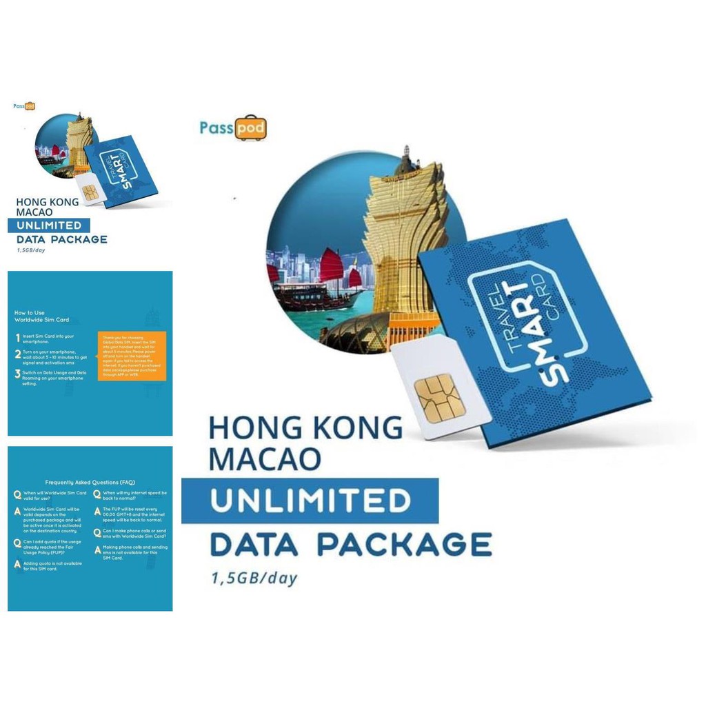 Jual Smart Card Hong Kong & Macau 7 Hari Unlimited Smartcard Hongkong  Indonesia|Shopee Indonesia