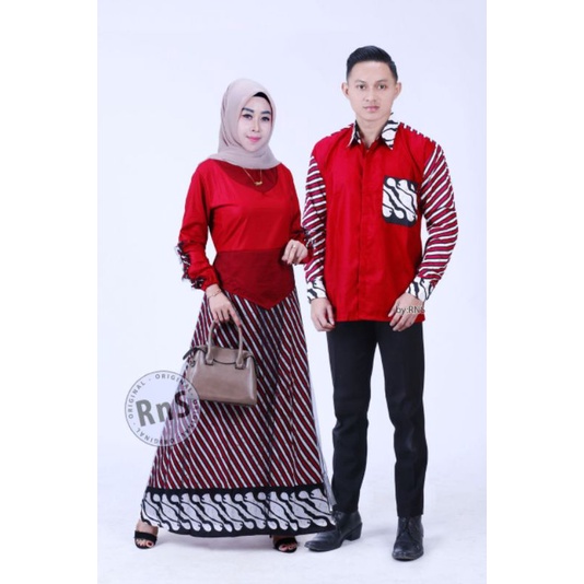 Maura Couple - Sania Ruffle Batik Couple Keluarga Modern Ori Ndoro Jowi DNT Garansi Termurah Shopee