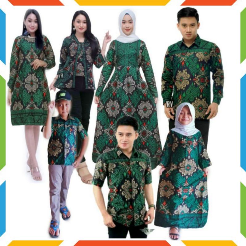 Batik Couple Keluarga Sania Ruffle Ori Ndoro Jowi Dnt Motif Kecubung